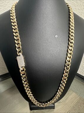 Gold-Filled Cuban Link Chain Necklace- 24 inches